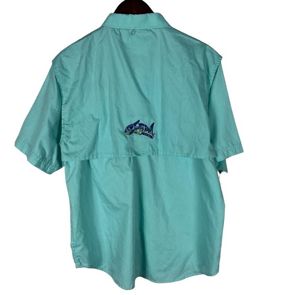 SERDA BREWING PERFORMANCE POPLIN SHORT SLEEVE FISHING SHIRT AQUA MENS SIZE SMALL - Picture 4 of 8